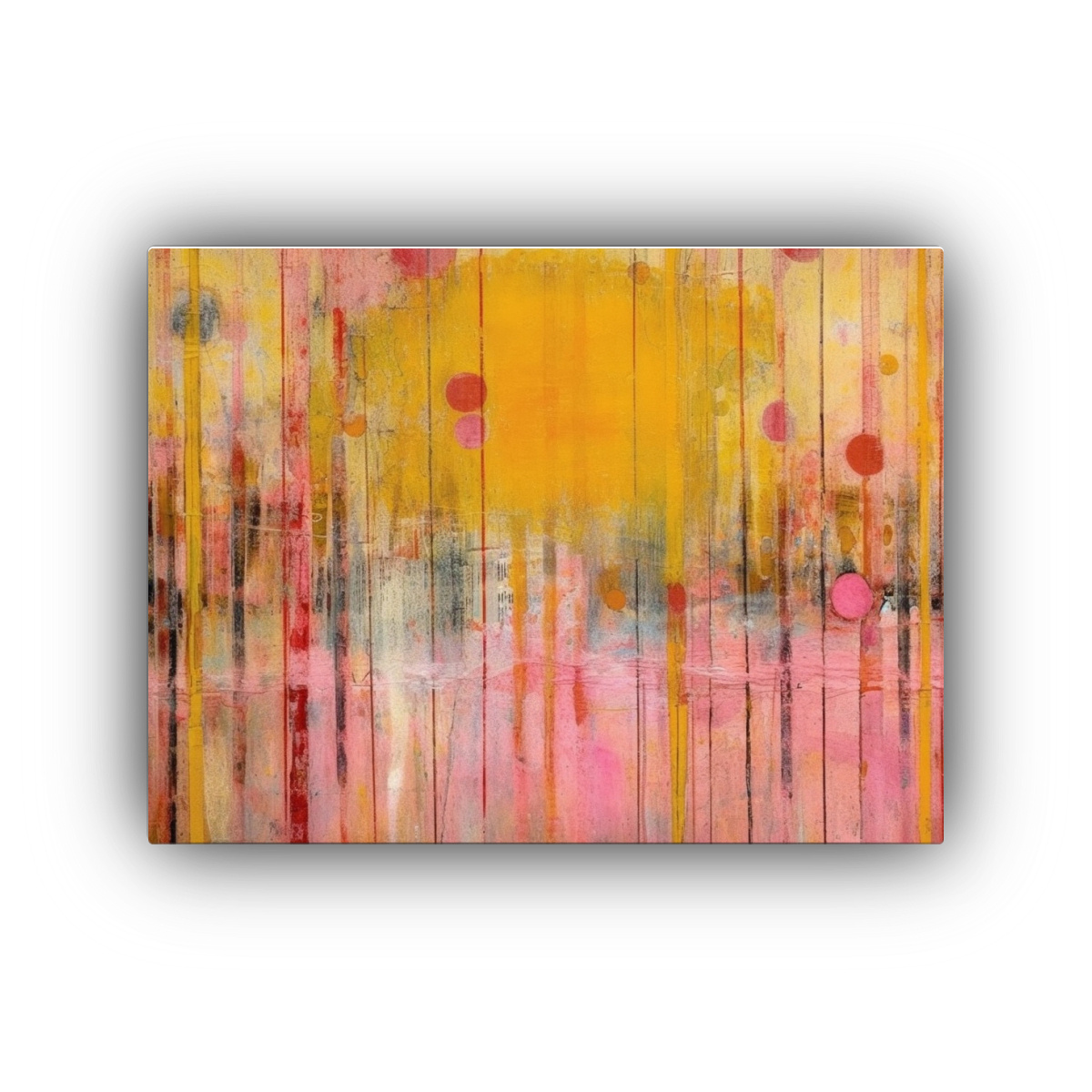 pintura-moderna-en-rosa-y-amarillo-por-frank-bowling