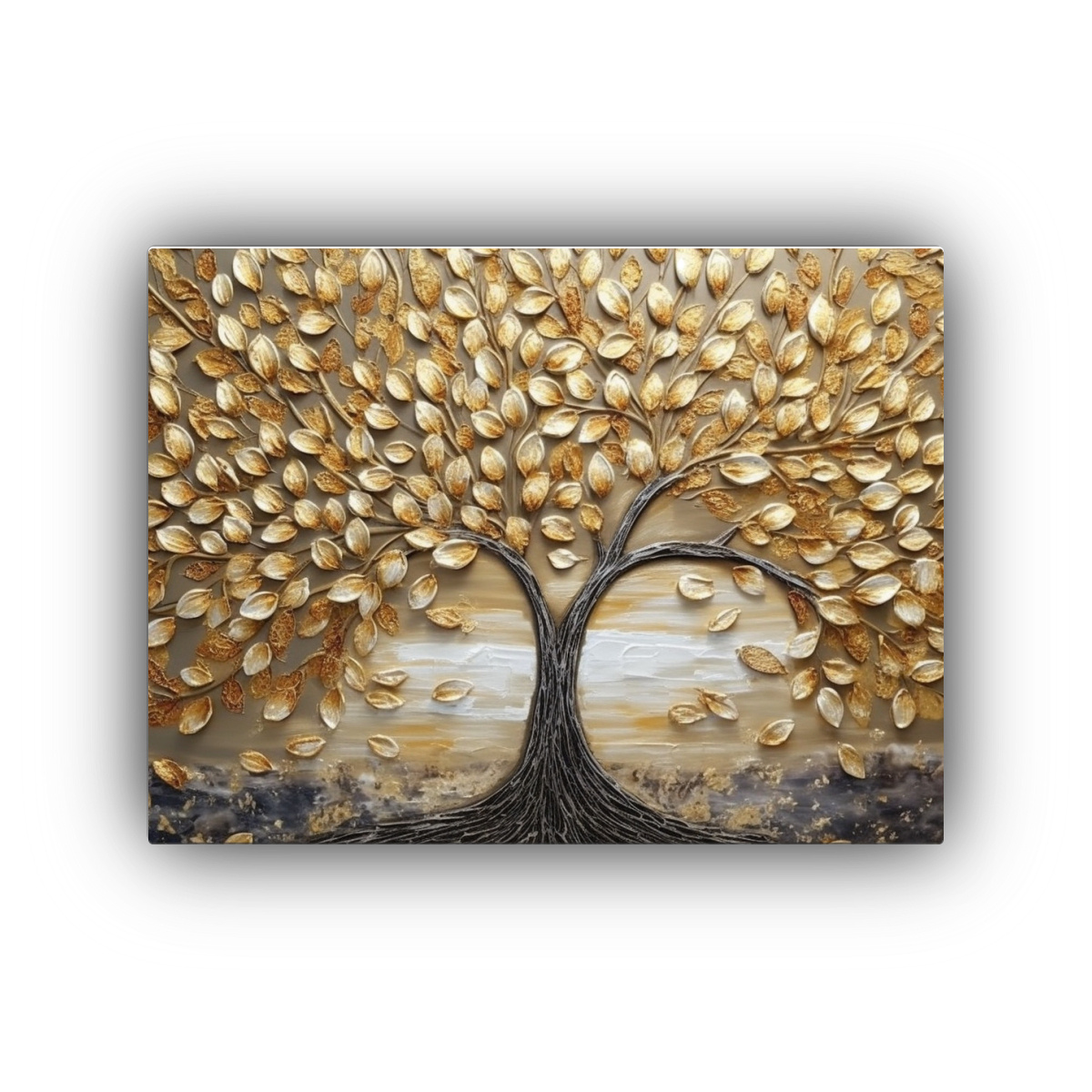 pintura-mural-acuarela-rbol-de-la-vida-dorado-antiguo-con-diamantes-plateados