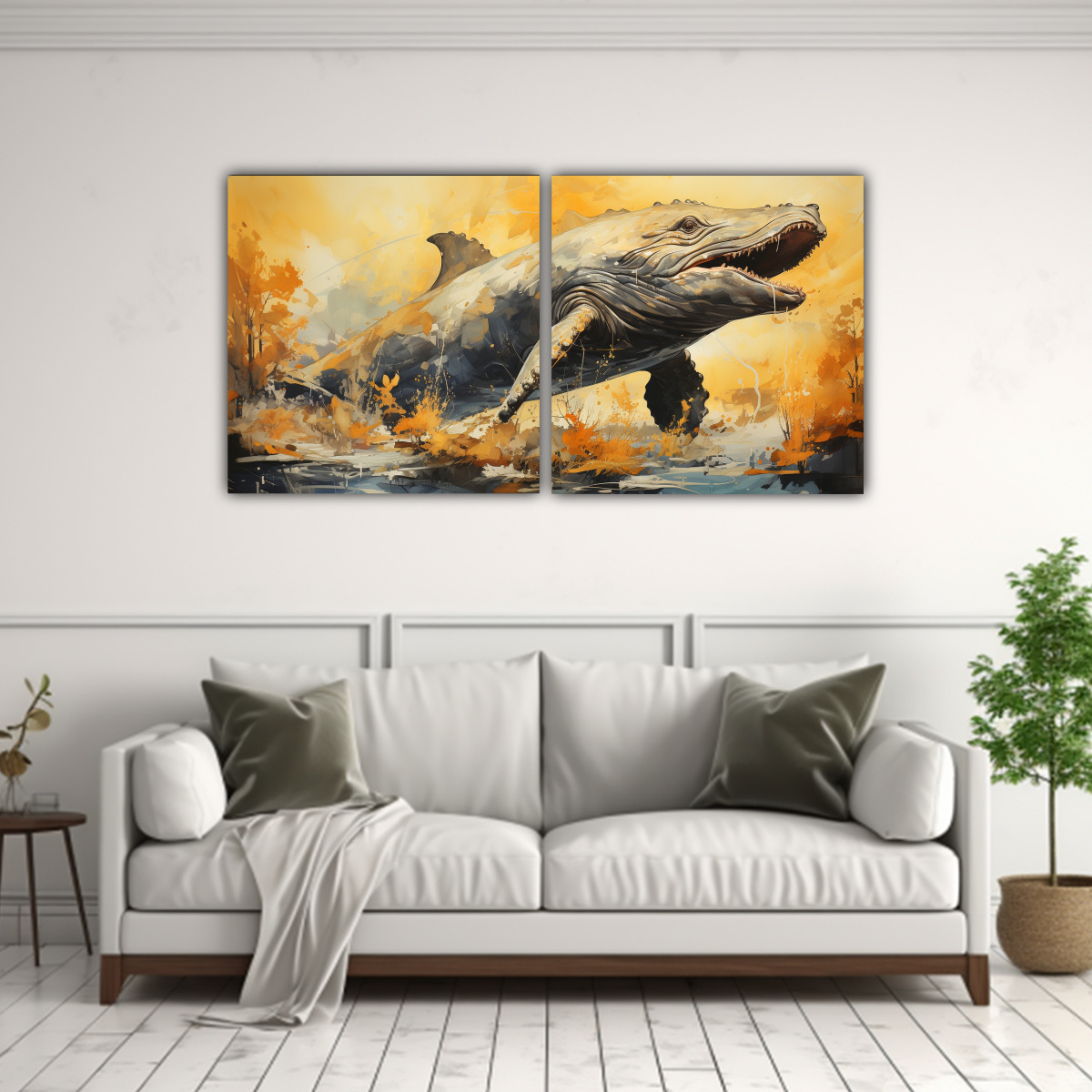 pintura-neo-pop-de-ballena-gris-en-colores-marr-n-y-dorado-con-tema-cultural-1-1