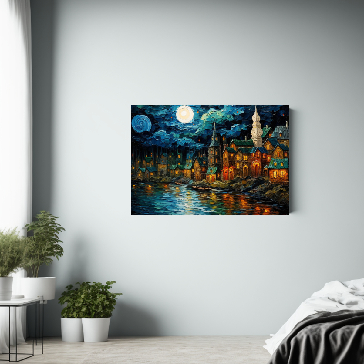 pintura-nocturna-de-ciudad-costera-en-playa-cuadro-decorativo-1-1