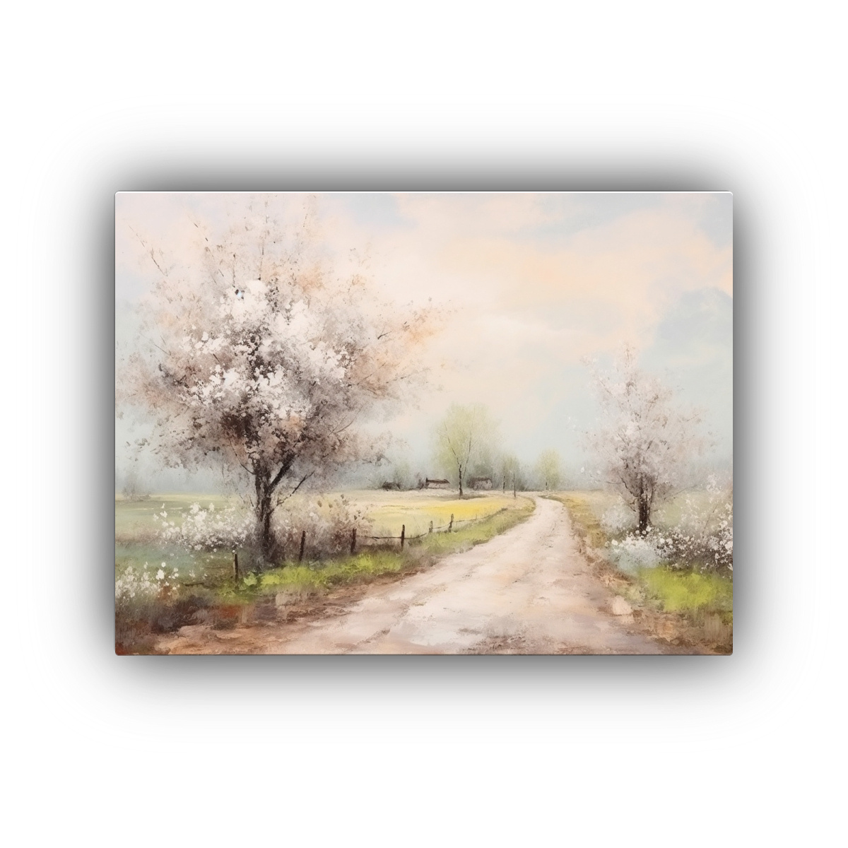 pintura-paisaje-primaveral-vintage-en-bastidor-gradaciones-blancas-