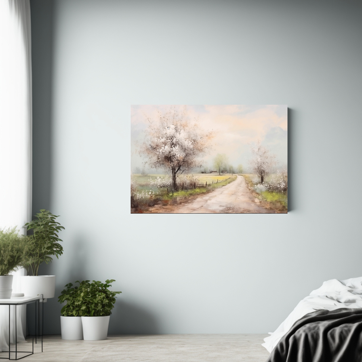 pintura-paisaje-primaveral-vintage-en-bastidor-gradaciones-blancas-1-1