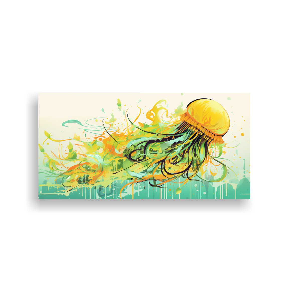 pintura-vanguardia-cl-sica-medusa-en-colores-pastel-y-chartreuse