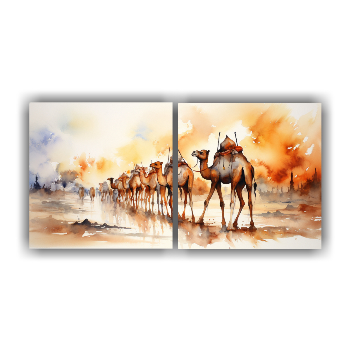 pintura-vanguardista-de-camellos-en-acuarelas-coloridas