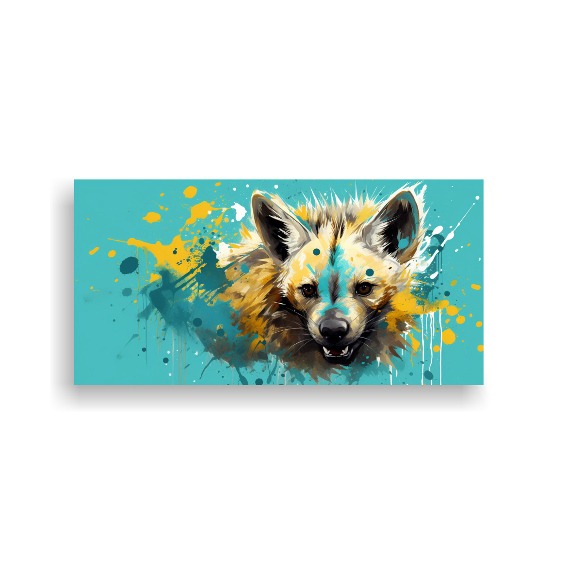 pintura-vintage-original-hiena-en-turquesa-y-oro-estilo-neo-pop-arte-en-decoraci-n