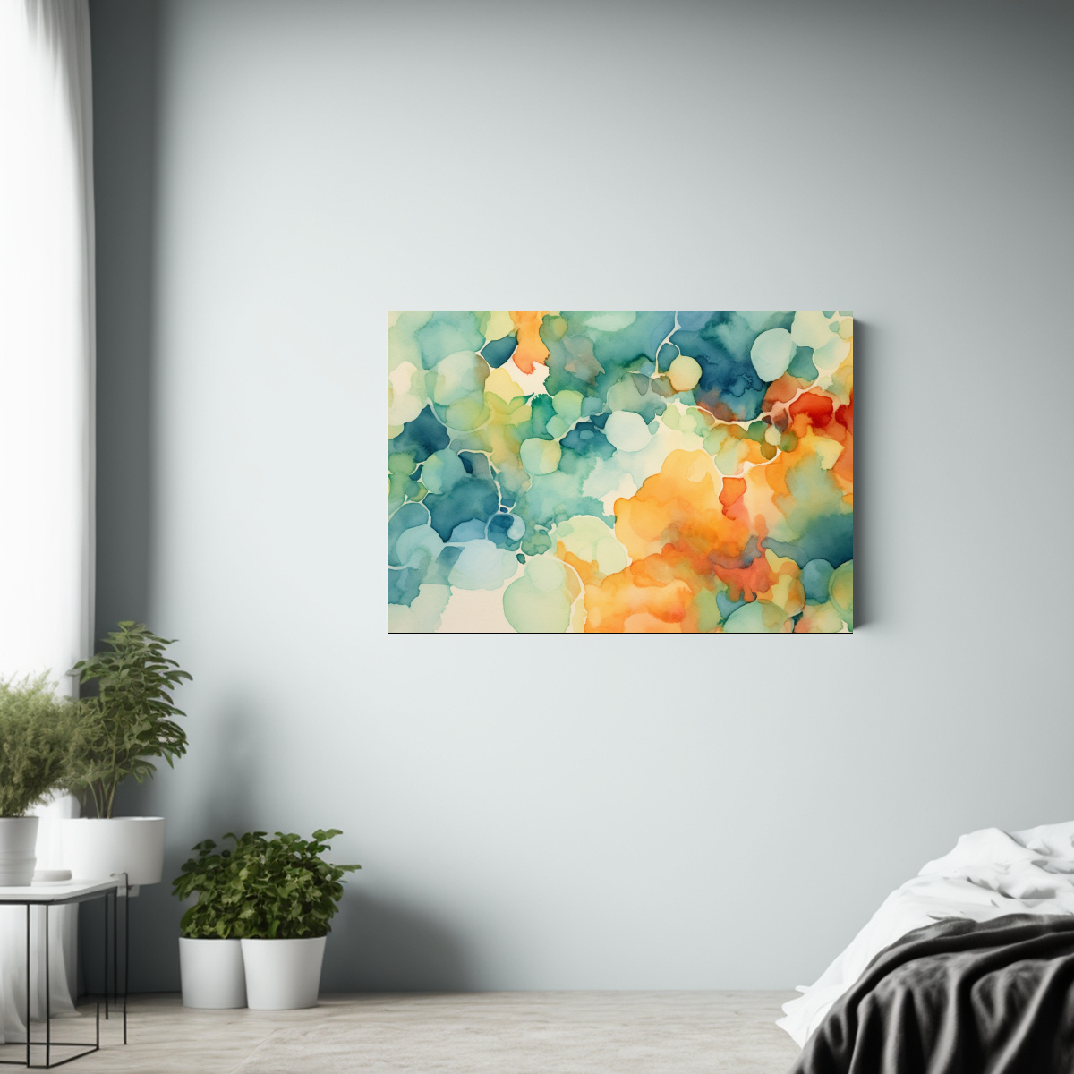 pinturas-abstractas-acuarela-naranja-azul-verde-amarillo-so-adoras-1