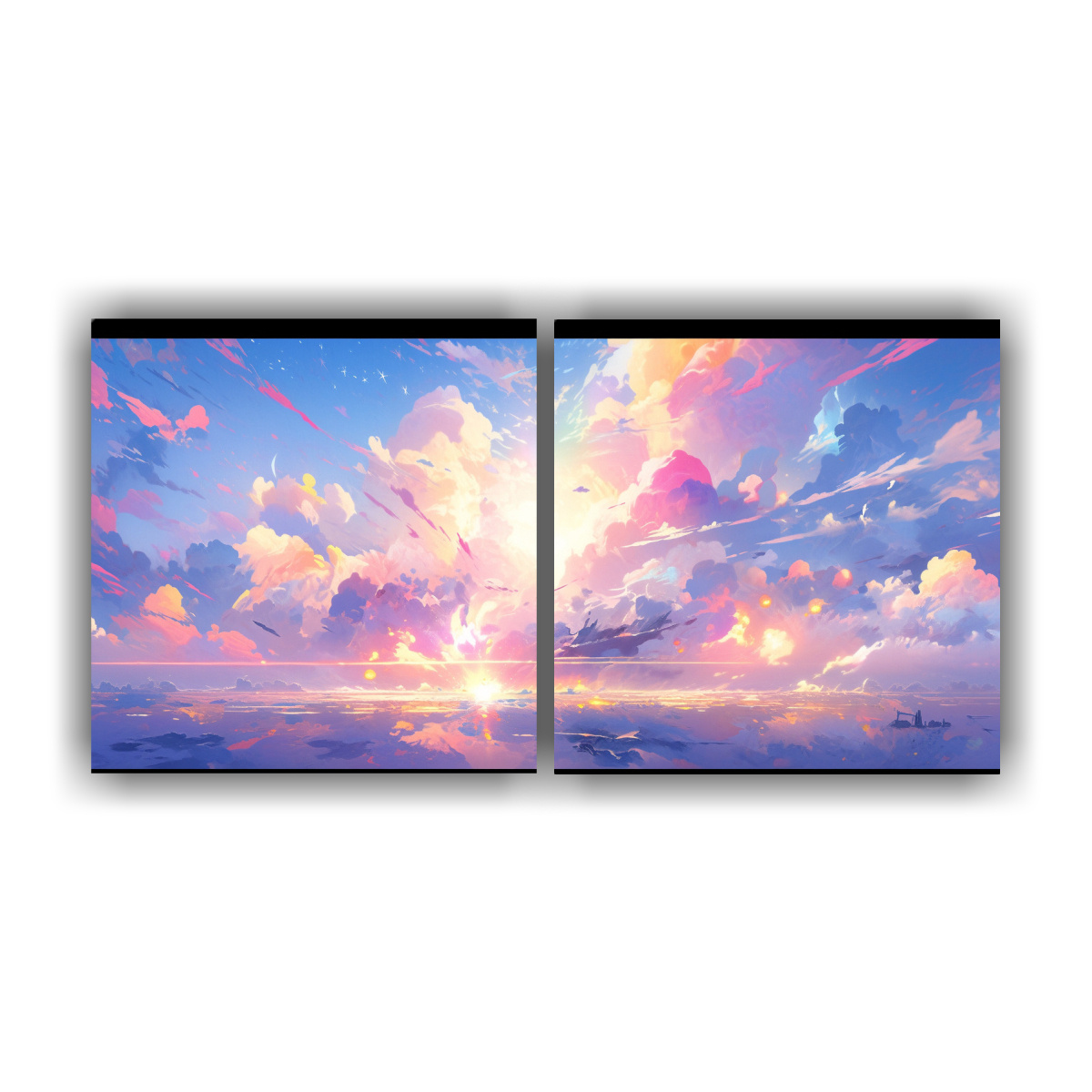 pinturas-abstractas-de-alta-calidad-del-cielo-y-el-mar-con-arco-iris-y-colores-morados