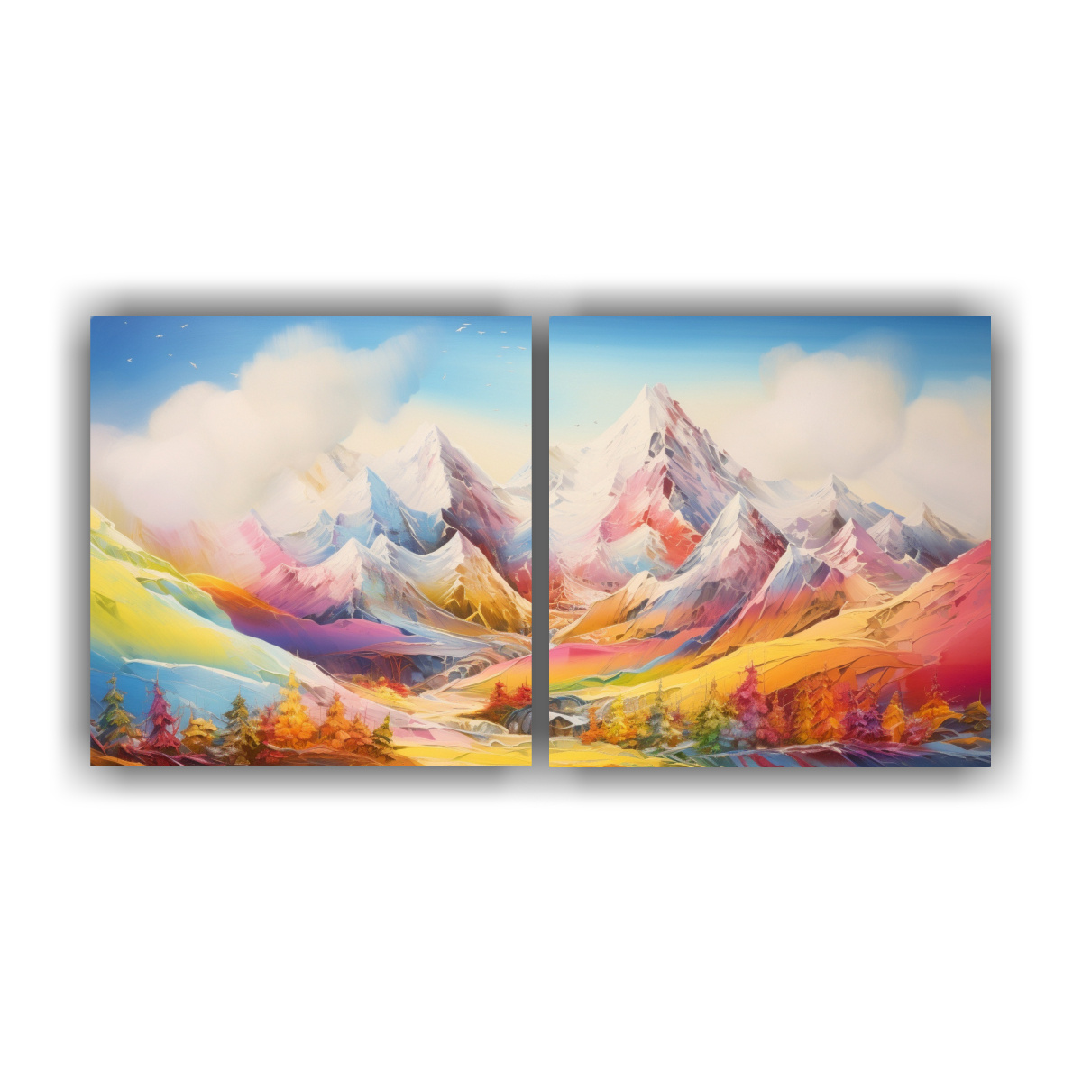 pinturas-abstractas-de-composici-n-para-comedor-en-monta-as-nevadas-con-colores-de-arco-ris-y-amarillos