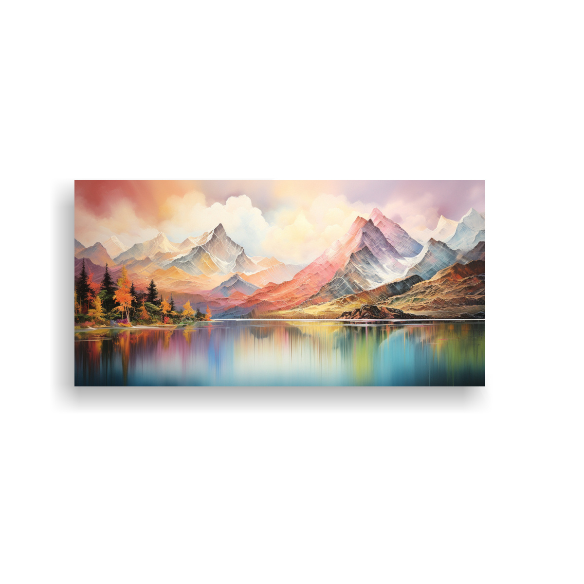 pinturas-abstractas-de-l-neas-finas-duraderas-en-monta-as-junto-al-lago-con-arco-ris-y-colores-rojos-