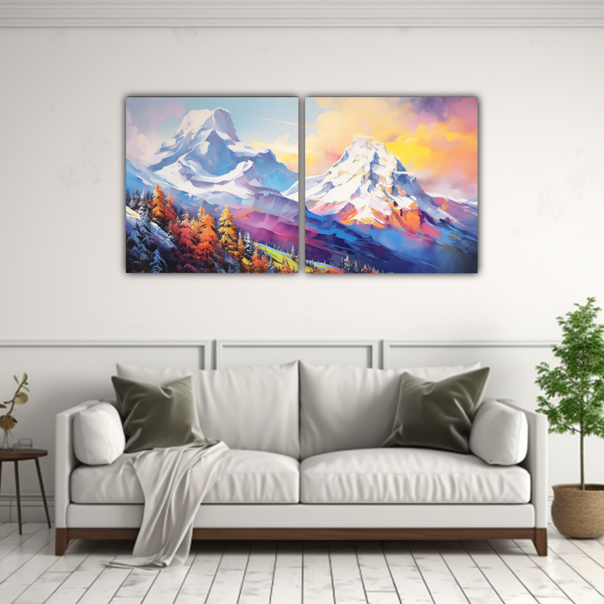 pinturas-abstractas-de-monta-as-nevadas-con-arco-ris-y-colores-naranja-1
