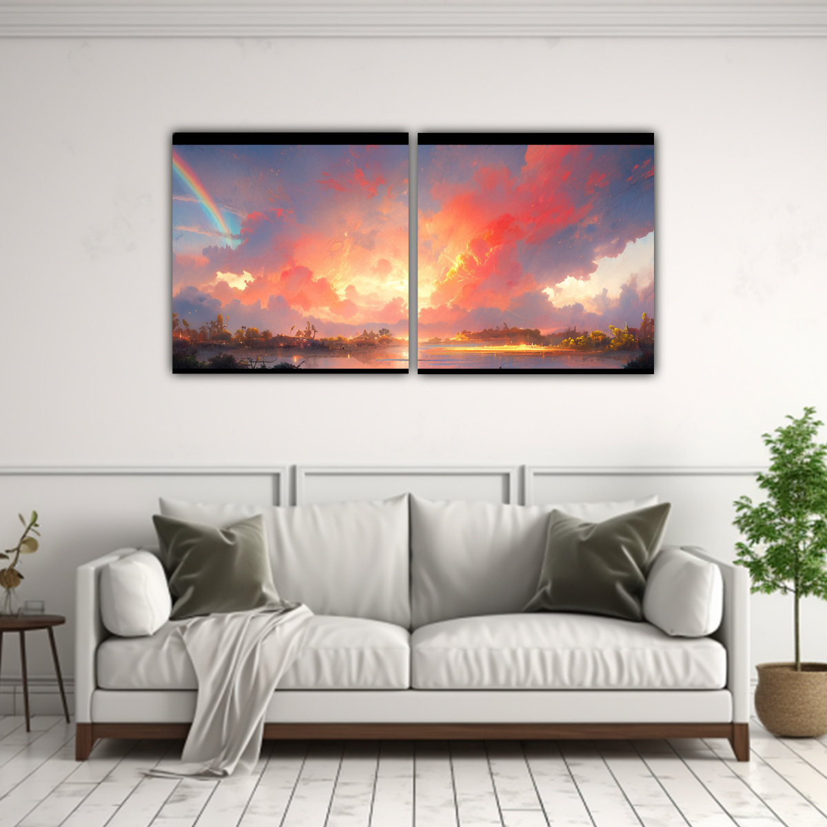 pinturas-abstractas-en-lienzo-para-comedor-con-arco-ris-y-colores-rojos-1