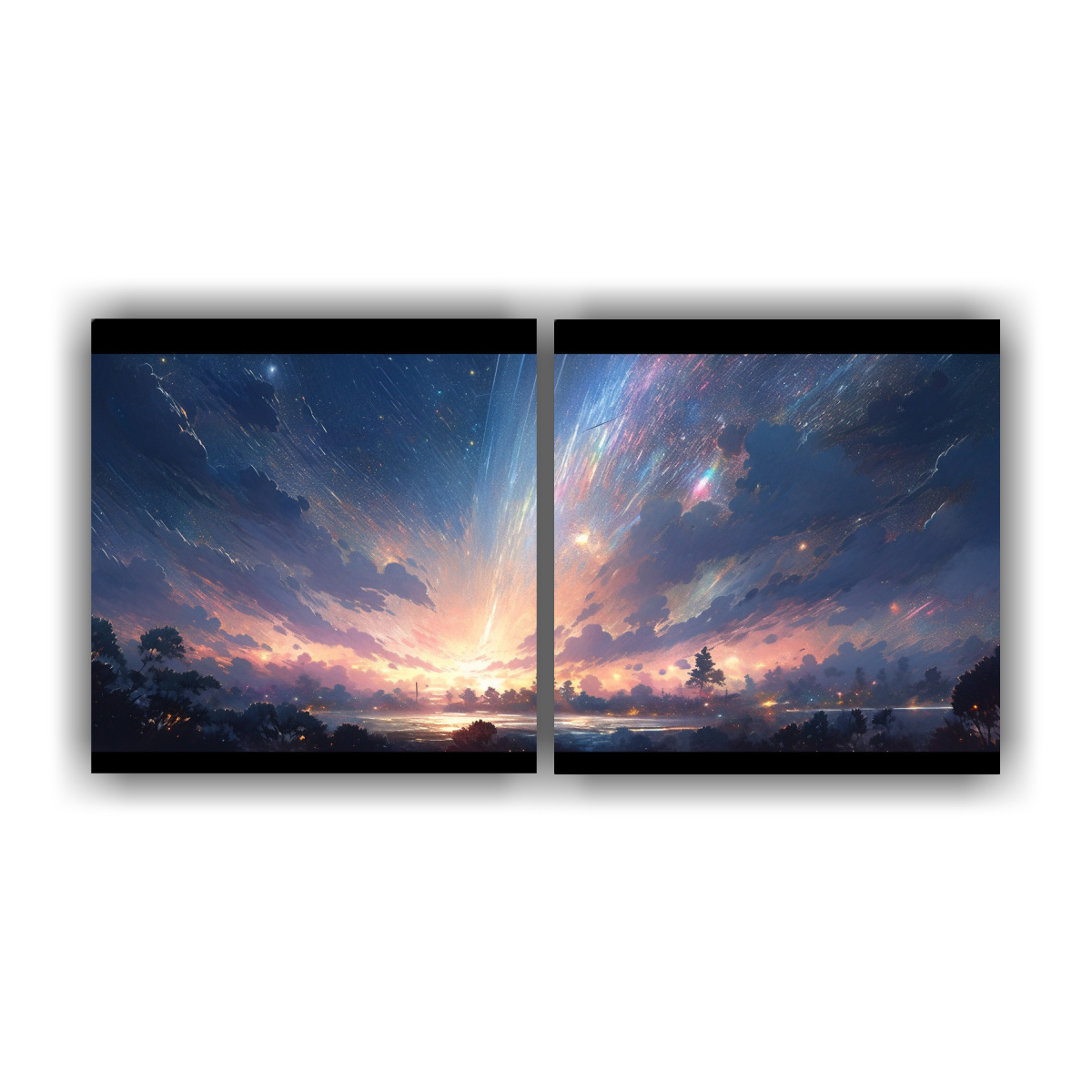 pinturas-abstractas-equilibrio-visual-cielo-noche-con-arco-ris-y-colores-blancos
