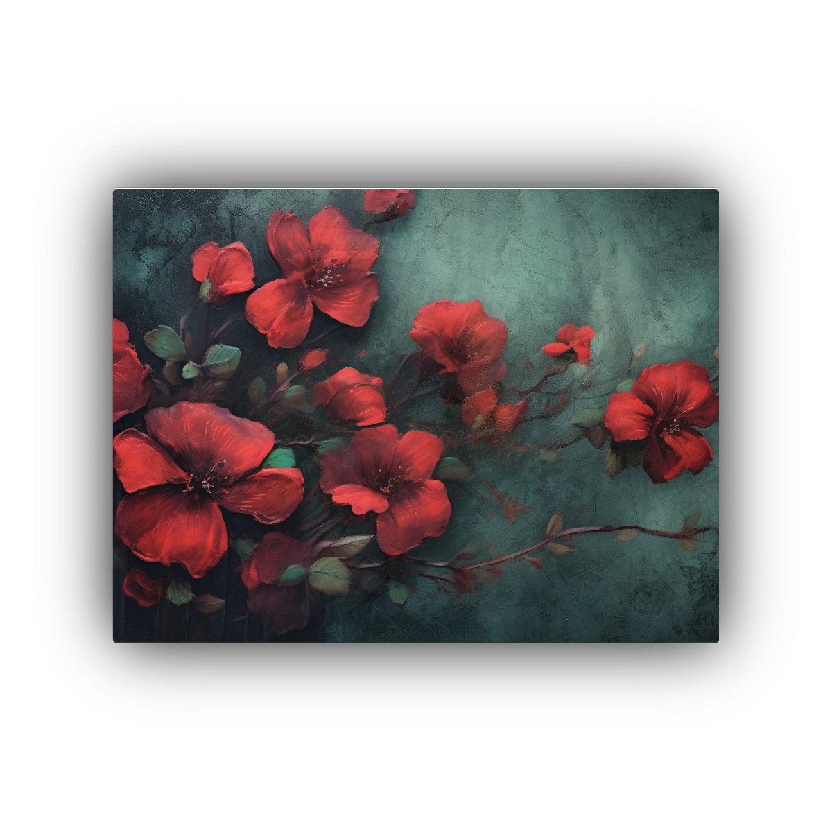 pinturas-de-decoraci-n-con-flores-rojas-y-verdes-en-movimiento-natural-