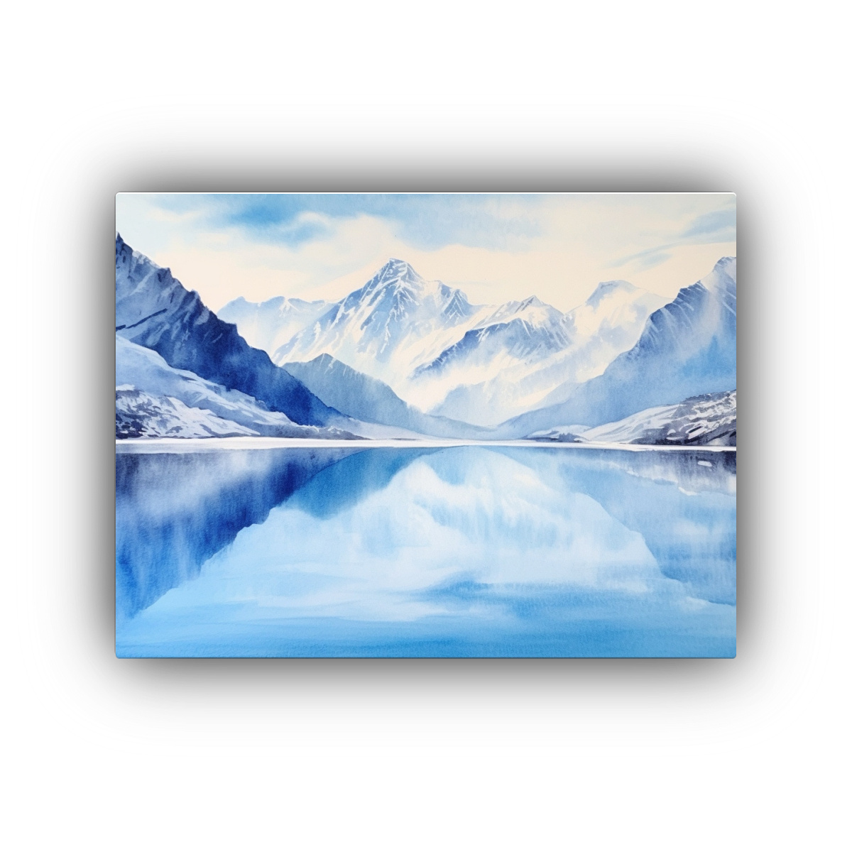 pinturas-de-decoraci-n-con-paisajes-de-monta-as-reflejadas-en-azul