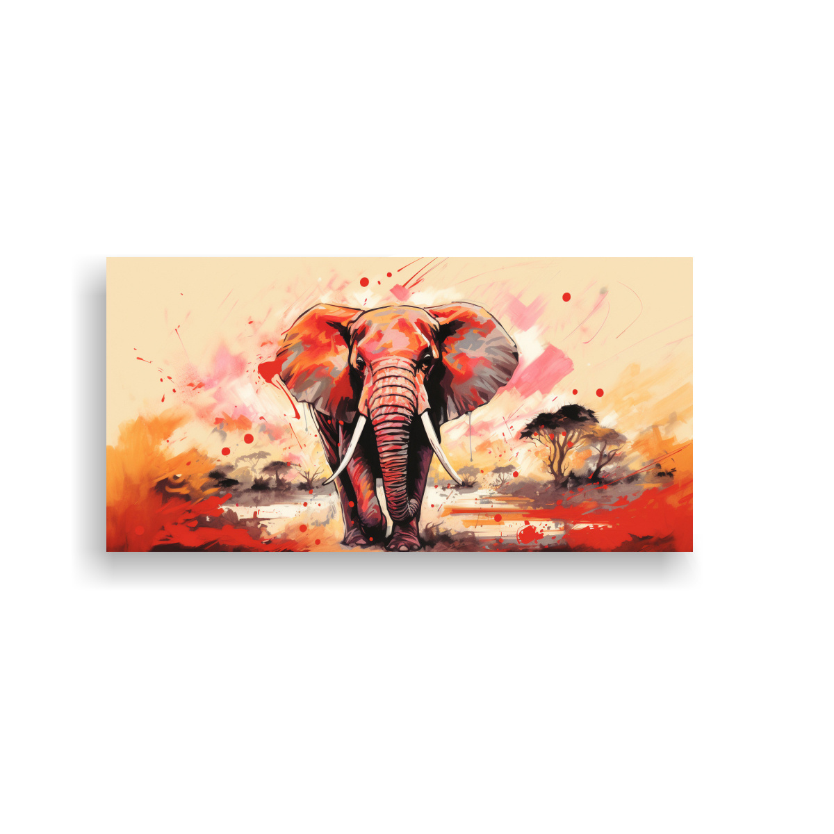 pinturas-de-decoraci-n-de-arte-pop-neo-con-elefante-africano-en-colores-pastel-y-rojo