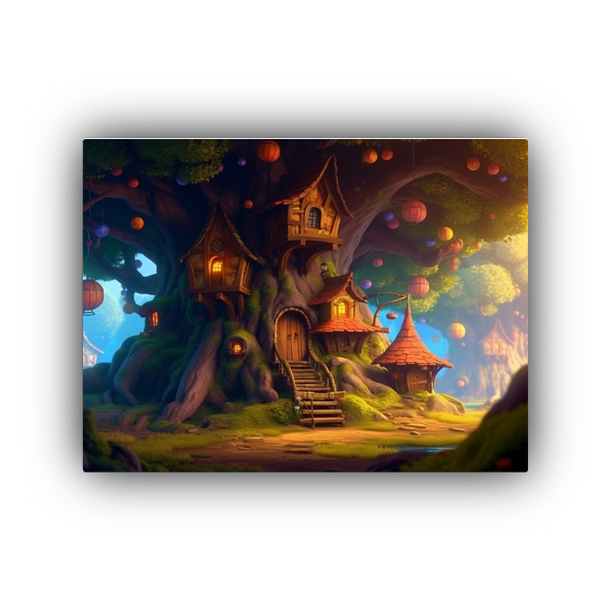 pinturas-de-decoraci-n-de-la-belleza-natural-en-la-casa-de-duendes-dentro-de-un-rbol-lleno-de-monstruos