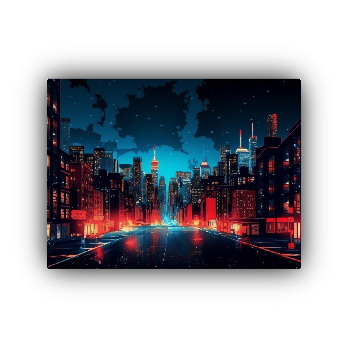 pinturas-de-decoraci-n-de-lienzo-de-visi-n-conceptual-nocturna-estilo-c-mics-en-rojo-y-azul