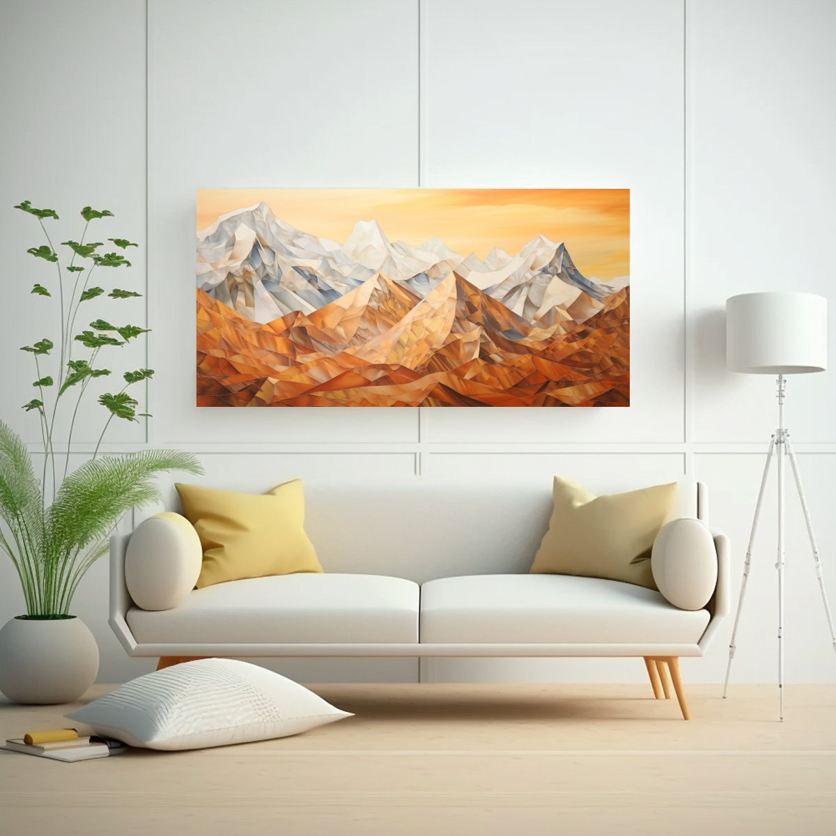 pinturas-de-monta-as-famosas-con-tonos-naranjas-en-tela-en-bastidor-1