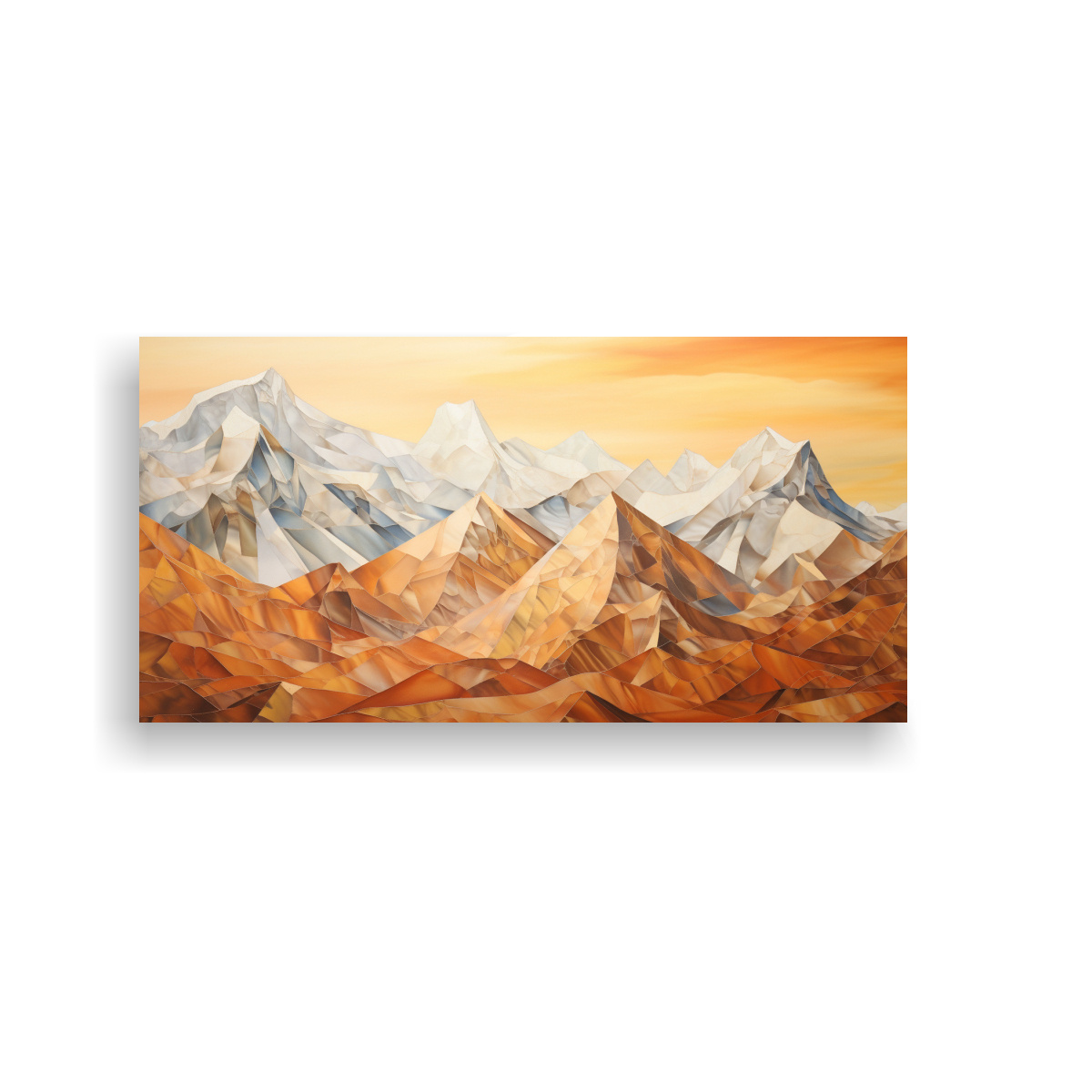 pinturas-de-monta-as-famosas-con-tonos-naranjas-en-tela-en-bastidor