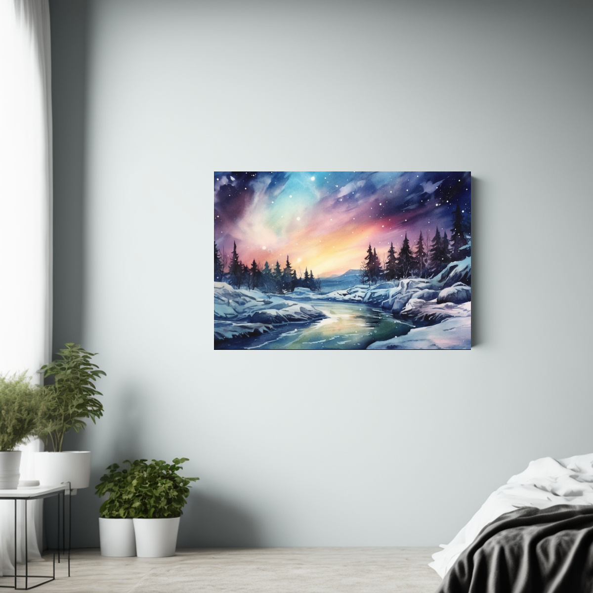 pinturas-de-paisajes-nocturnos-estrellados-en-bastidor-1