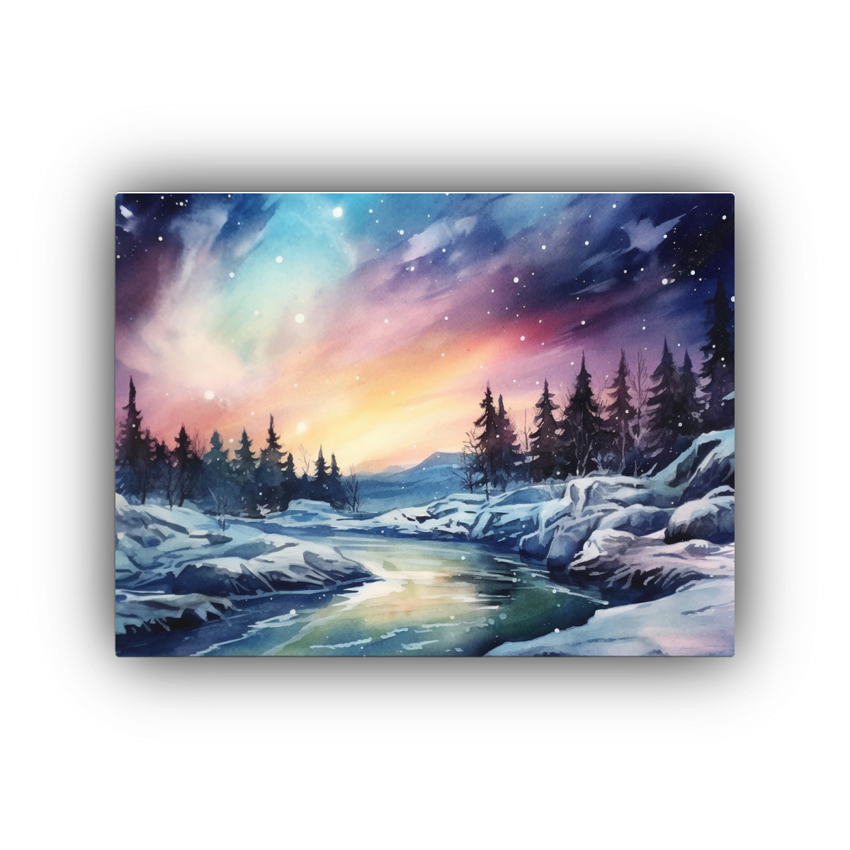 pinturas-de-paisajes-nocturnos-estrellados-en-bastidor