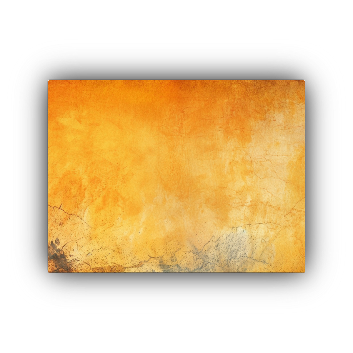 pinturas-de-pared-abstractas-para-oficina-en-fondo-amarillo-naranja-con-textura-y-vinilo-desgastado