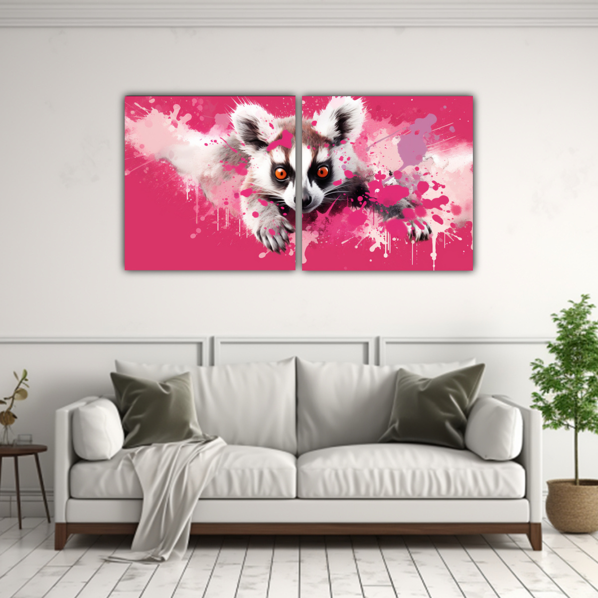 pinturas-de-pared-lemur-en-colores-rub-y-blush-estilo-neo-pop-art-1