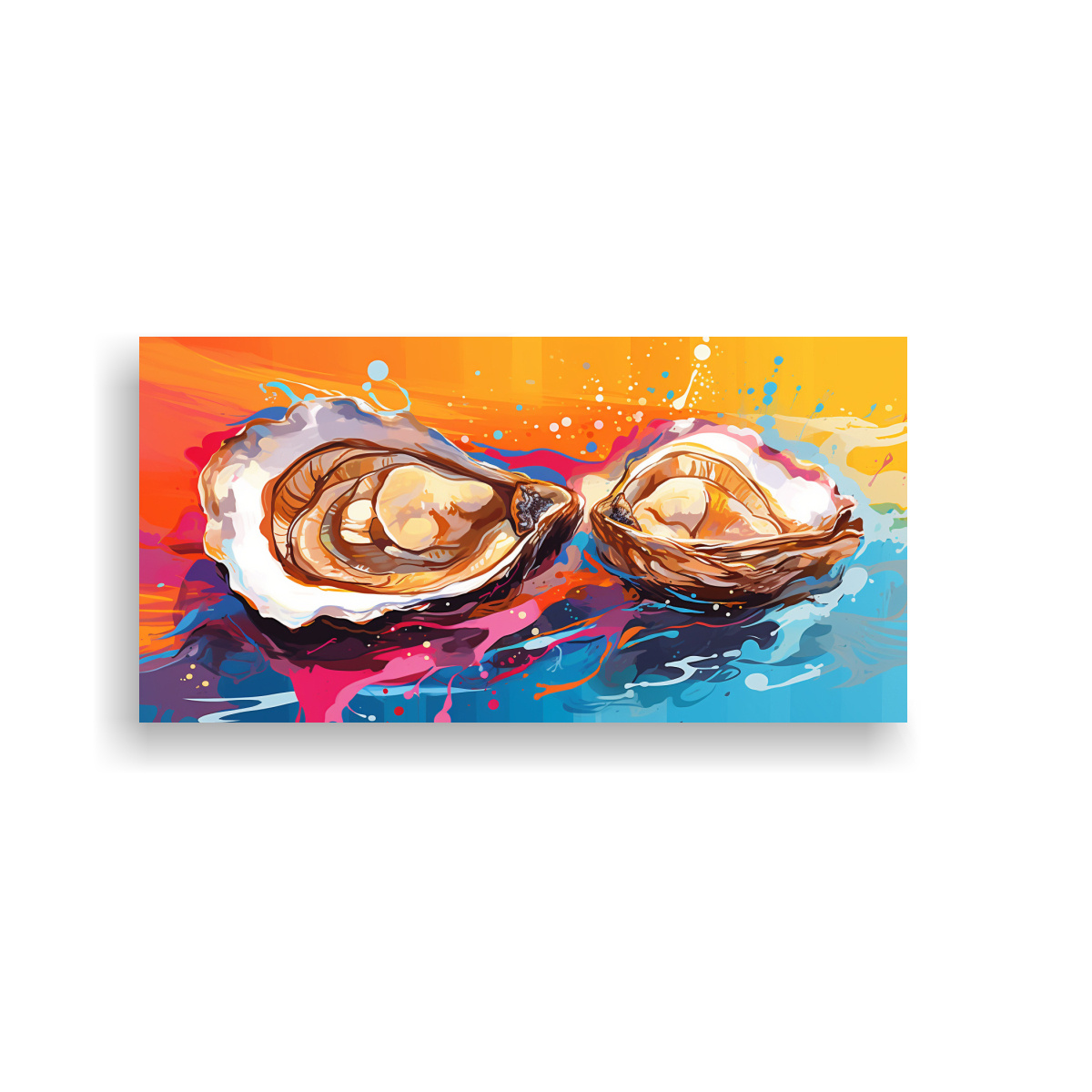 pinturas-decorativas-acuarela-estrellados-ostras-en-colores-deslumbrantes-y-miel-arte-pop-neo-