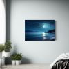 pinturas-decorativas-de-arte-abstracto-sensible-al-mar-azul-nocturno-con-luna-y-estrellas-1
