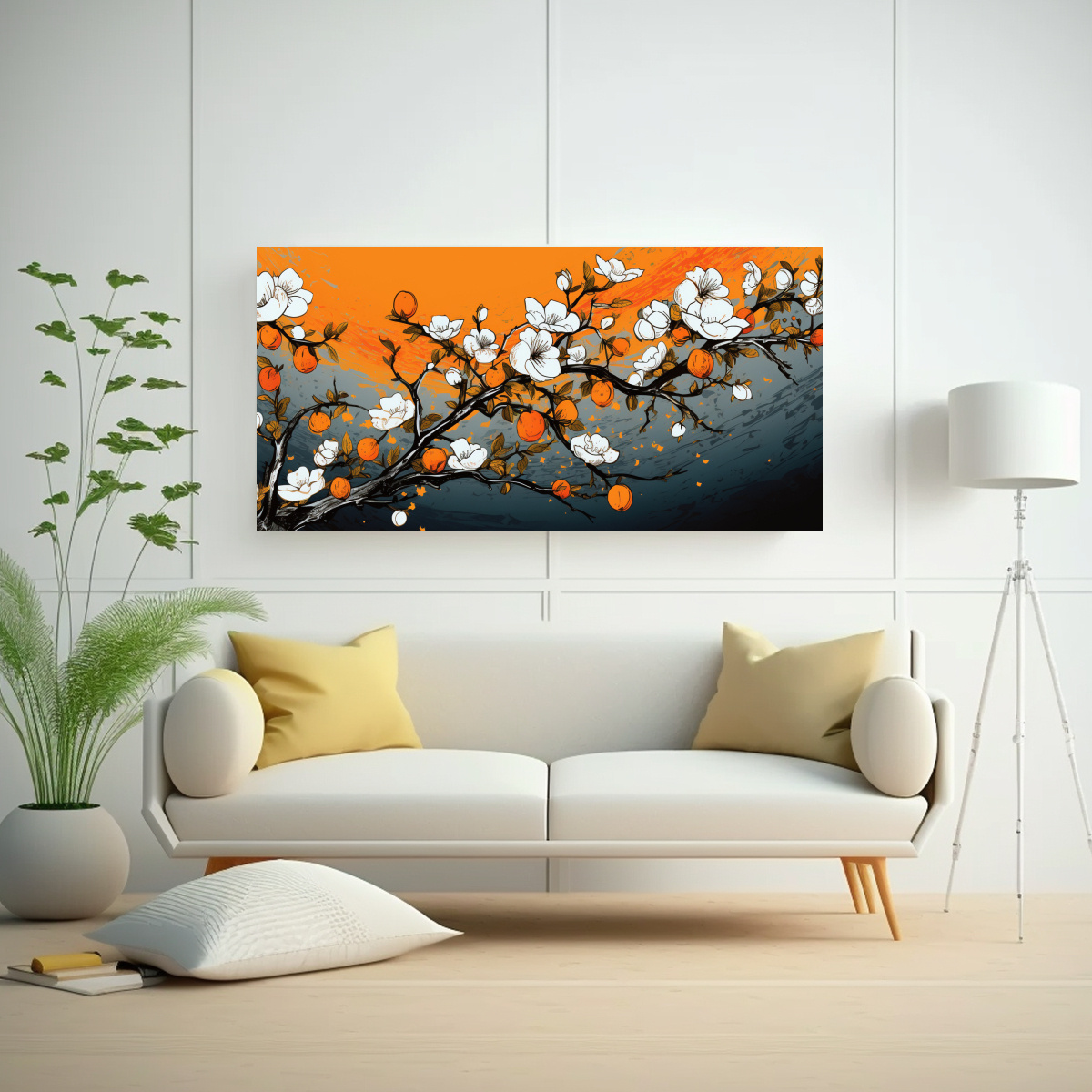 pinturas-decorativas-de-arte-moderno-econ-mico-rbol-de-manzana-en-blanco-y-naranja-atm-sfera-neonoir-1-1