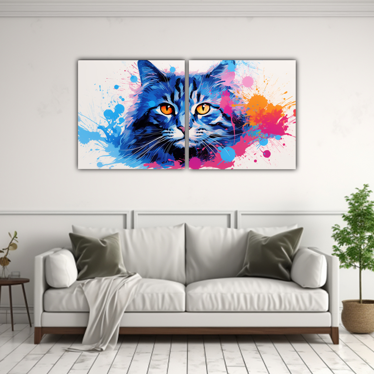pinturas-decorativas-de-arte-pop-neo-gato-azul-en-cocina-1