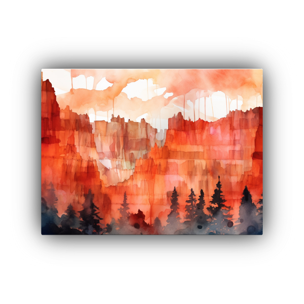 pinturas-decorativas-de-bryce-canyon-utah-en-acuarela-con-m-ltiples-capas