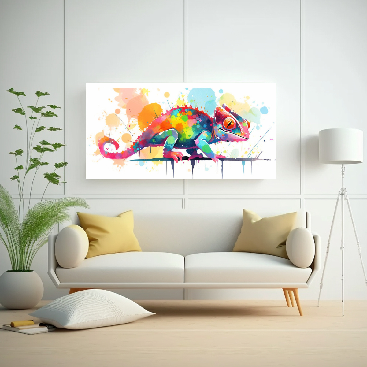 pinturas-decorativas-de-camaleones-en-arco-ris-y-acuarelas-neo-pop-1
