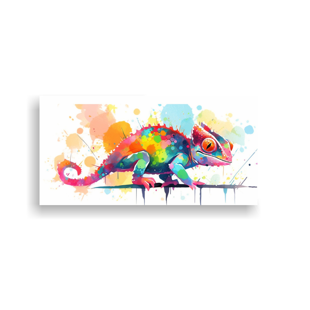pinturas-decorativas-de-camaleones-en-arco-ris-y-acuarelas-neo-pop