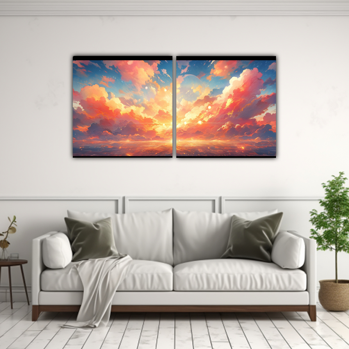 pinturas-decorativas-de-dibujo-de-figuras-al-amanecer-y-atardecer-con-arco-ris-y-turquesa-1