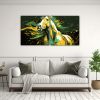 pinturas-decorativas-de-flores-y-caballo-en-tonos-verde-y-dorado-arte-neo-pop-1-1