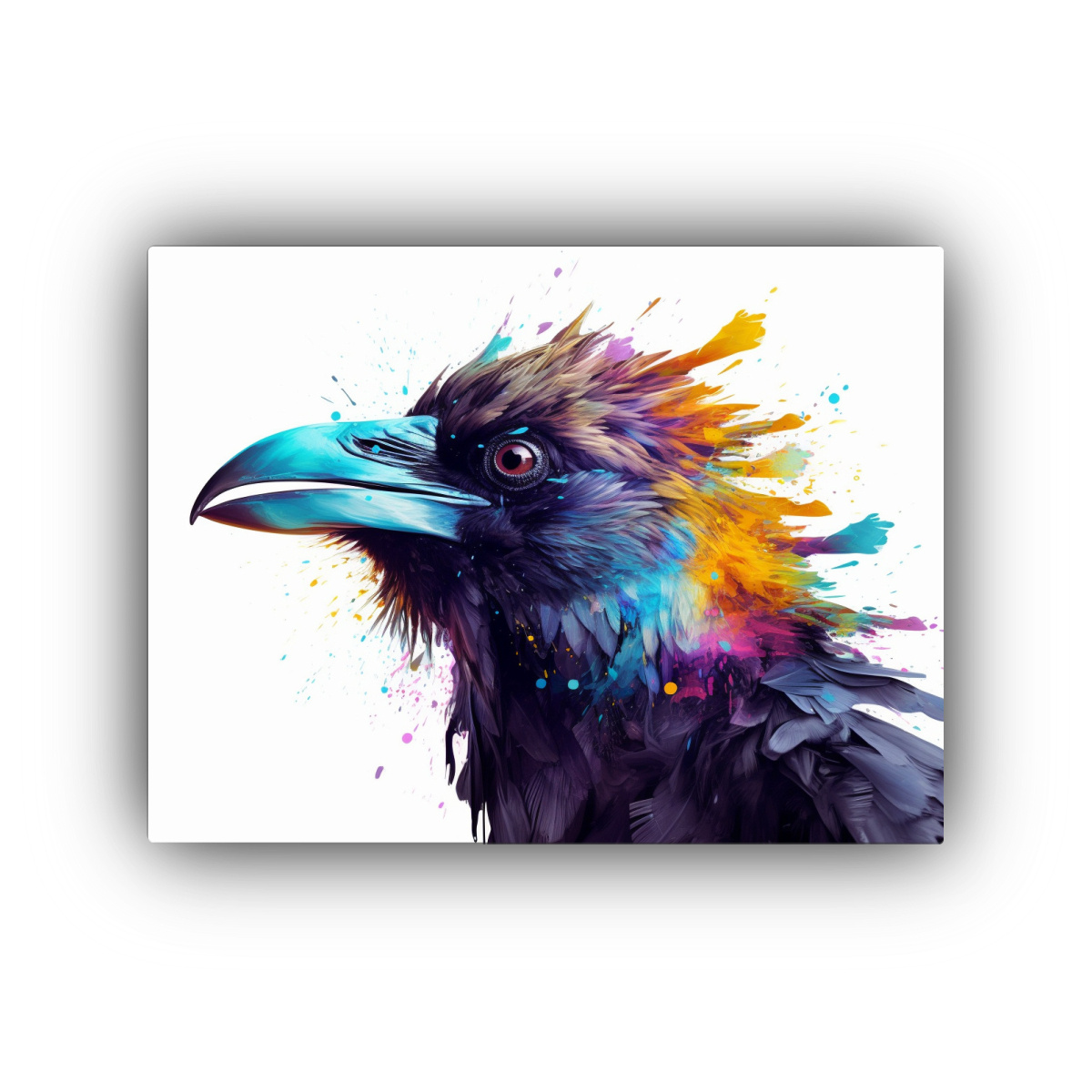 pinturas-decorativas-de-lienzo-fotogr-fico-estilo-splash-con-cabeza-de-cuervo-en-fondo-blanco