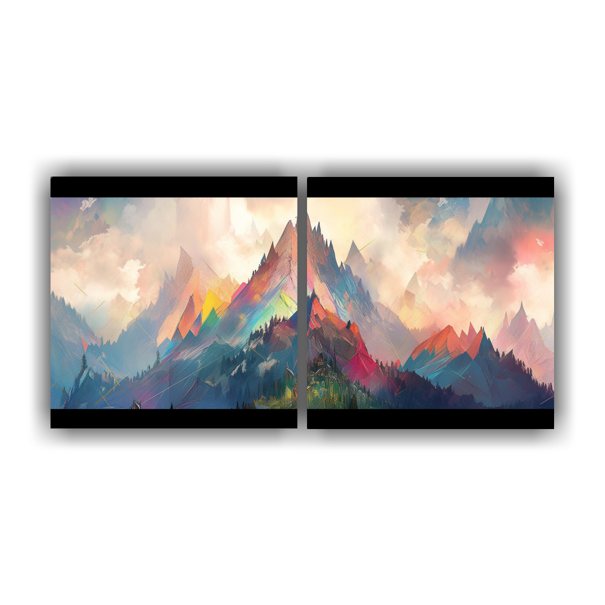 pinturas-decorativas-de-monta-as-famosas-y-arco-ris-con-turquesa
