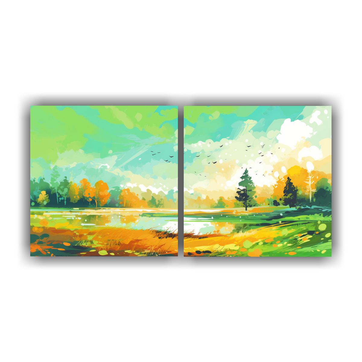 pinturas-decorativas-de-paisaje-oto-al-con-colores-verdes-neo-pop-