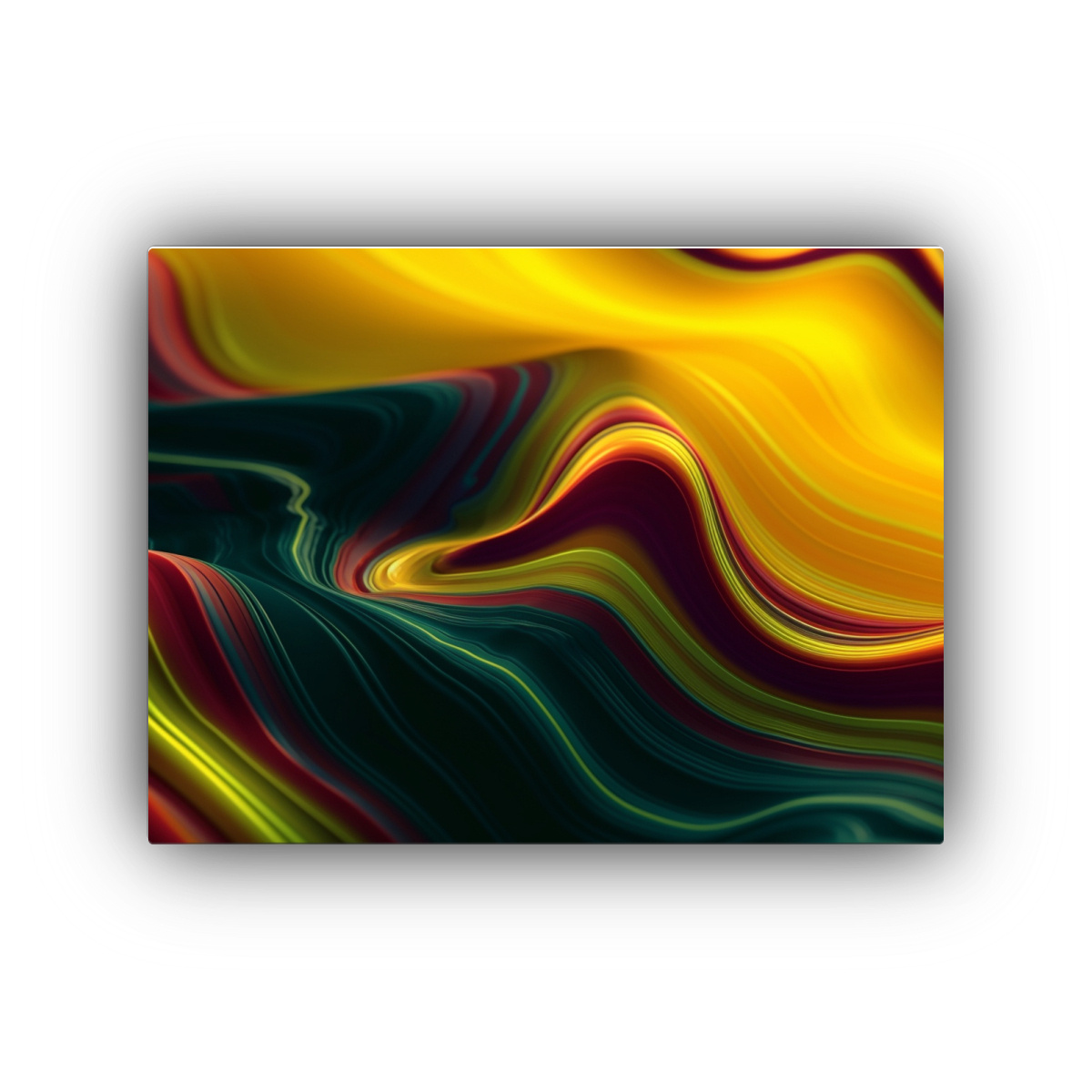 pinturas-decorativas-en-lienzo-fotogr-fico-fondo-negro-y-verde-con-detalles-en-amarillo-y-rojo