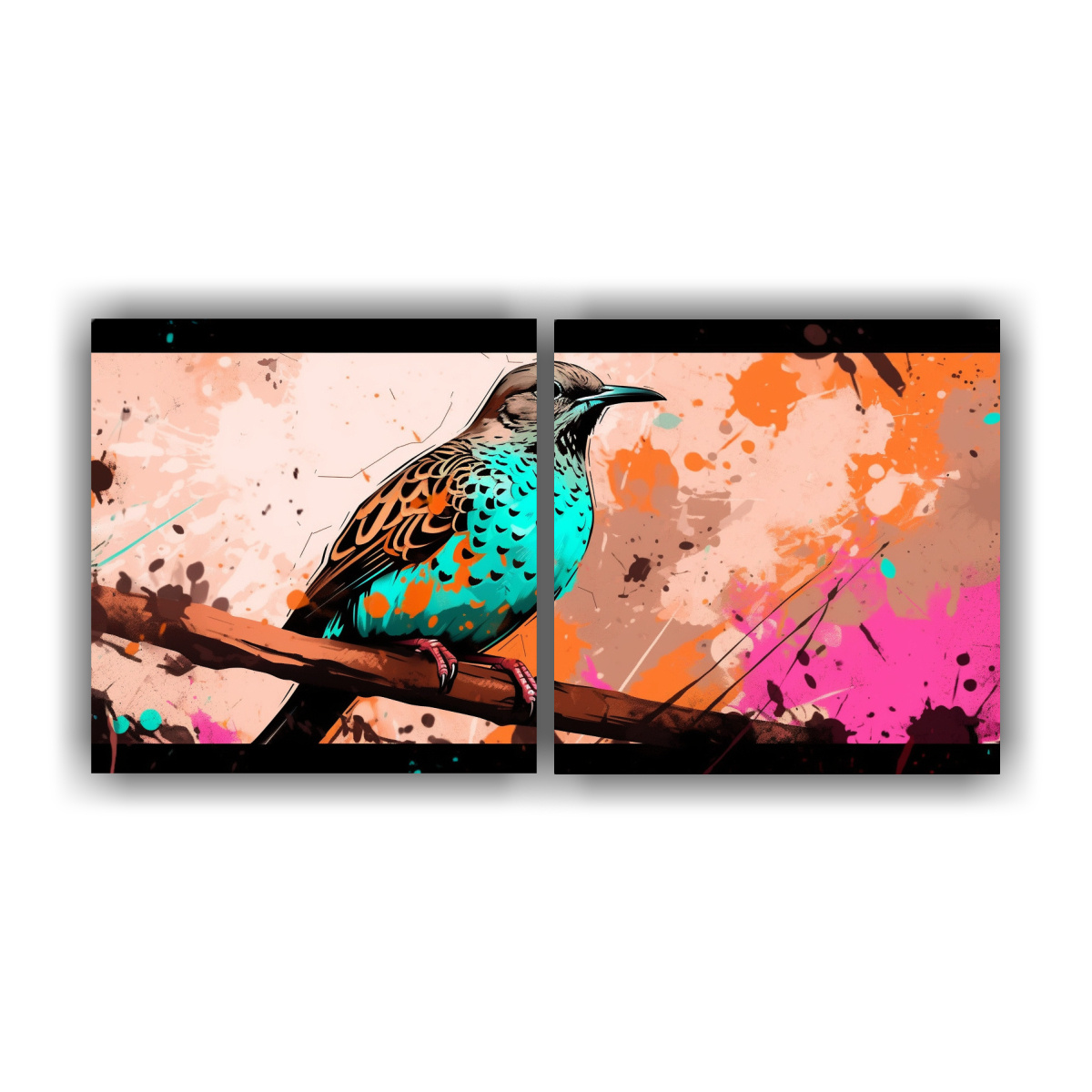 pinturas-decorativas-en-marcos-de-colores-marr-n-y-turquesa-inspiraci-n-armon-a-en-neo-pop-art-