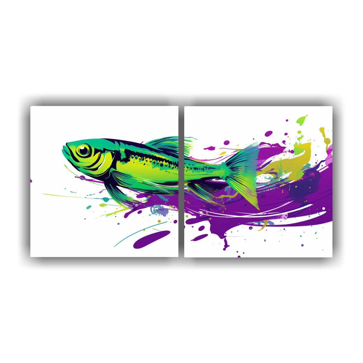 pinturas-decorativas-estilo-galer-a-de-dormitorio-zebrafish-en-verde-y-p-rpura