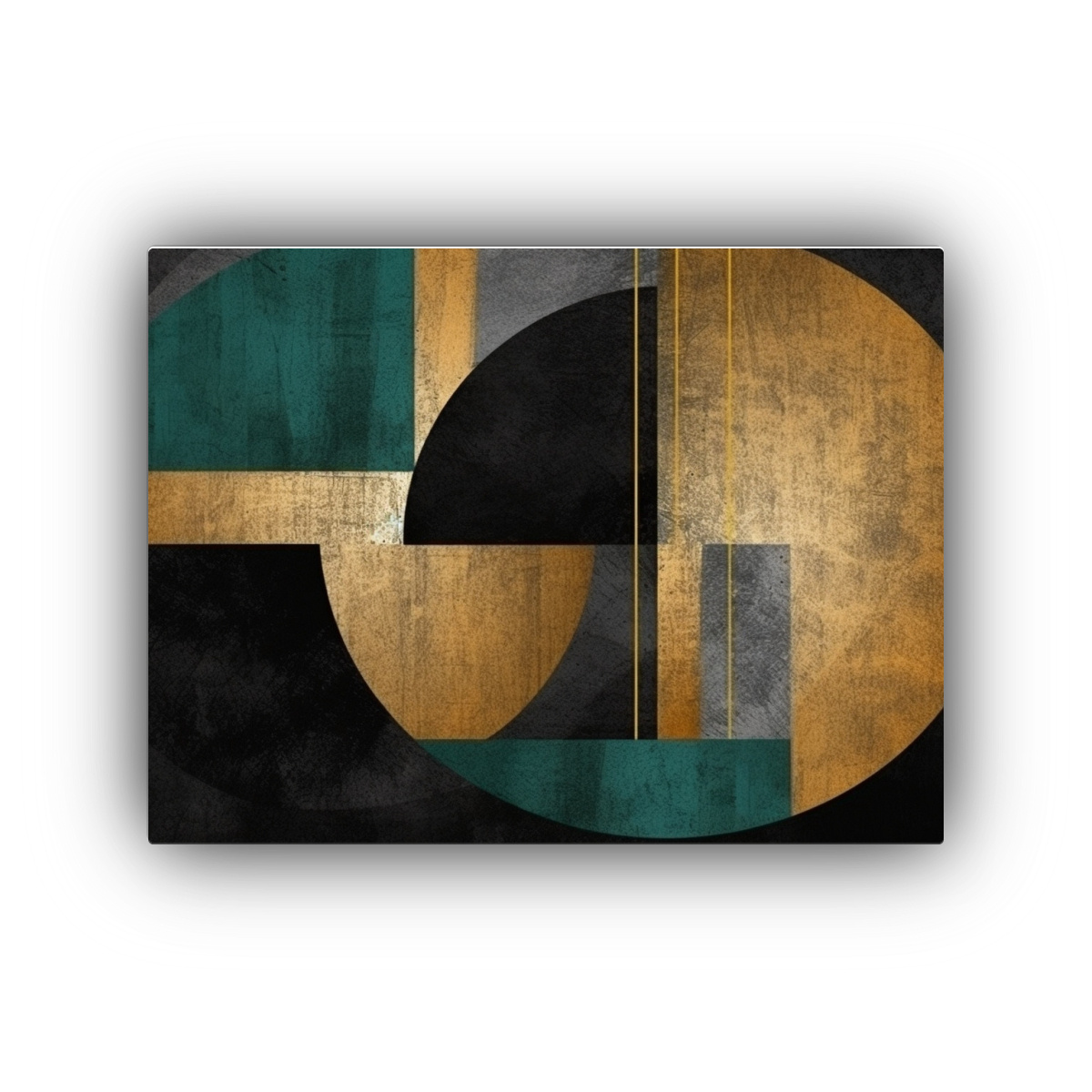 pinturas-decorativas-geom-tricas-en-negro-y-dorado-sobre-fondo-