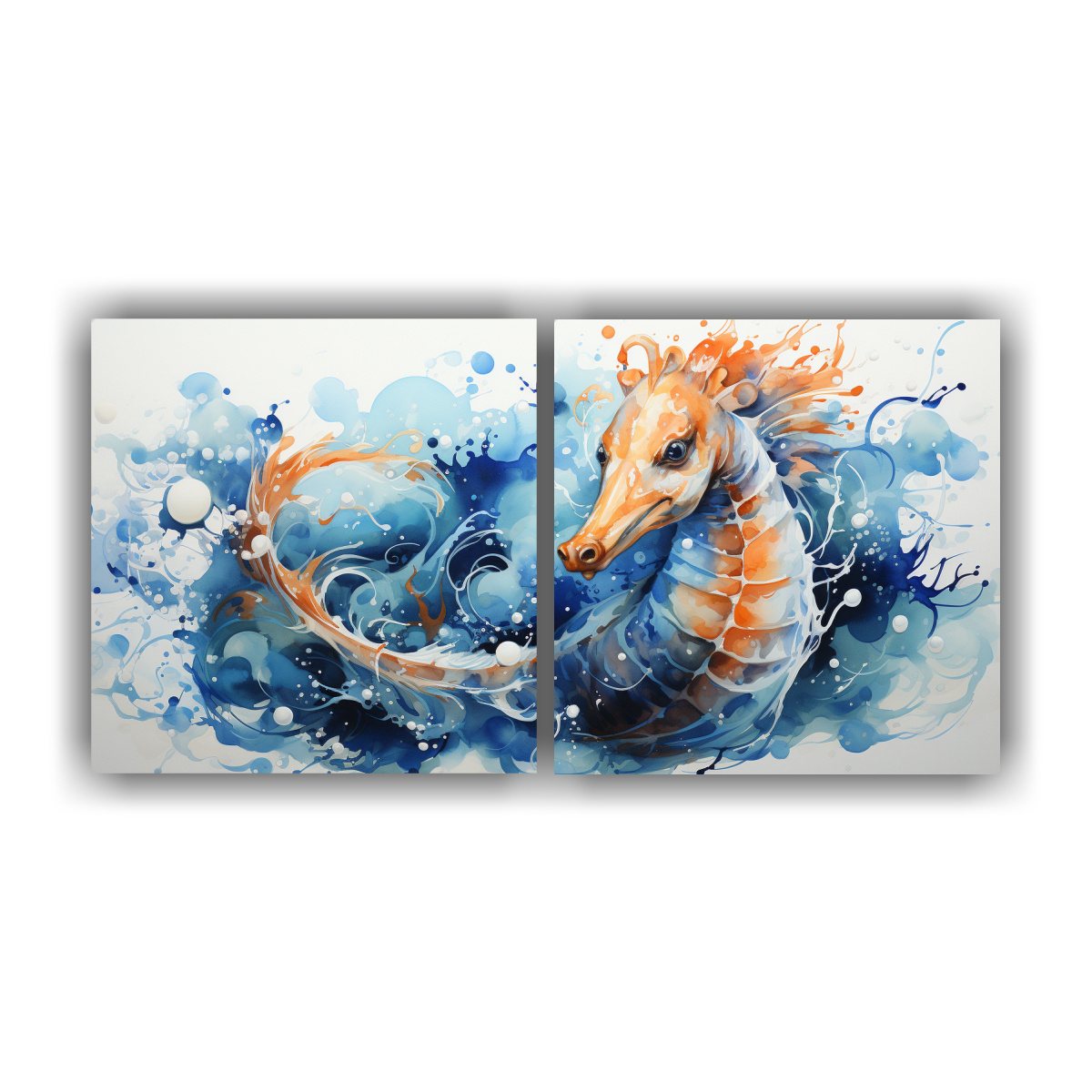 pinturas-decorativas-modernas-con-caballito-de-mar-en-nix-y-colores-azul-marino
