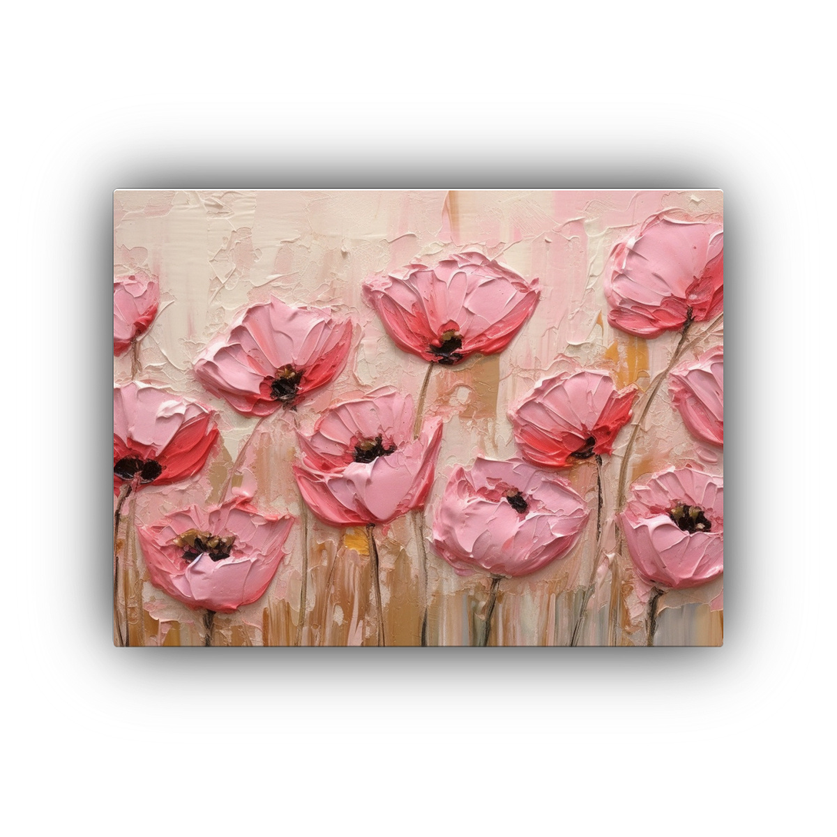 pinturas-decorativas-modernas-de-amapolas-rosas-sobre-fondo-neutro-