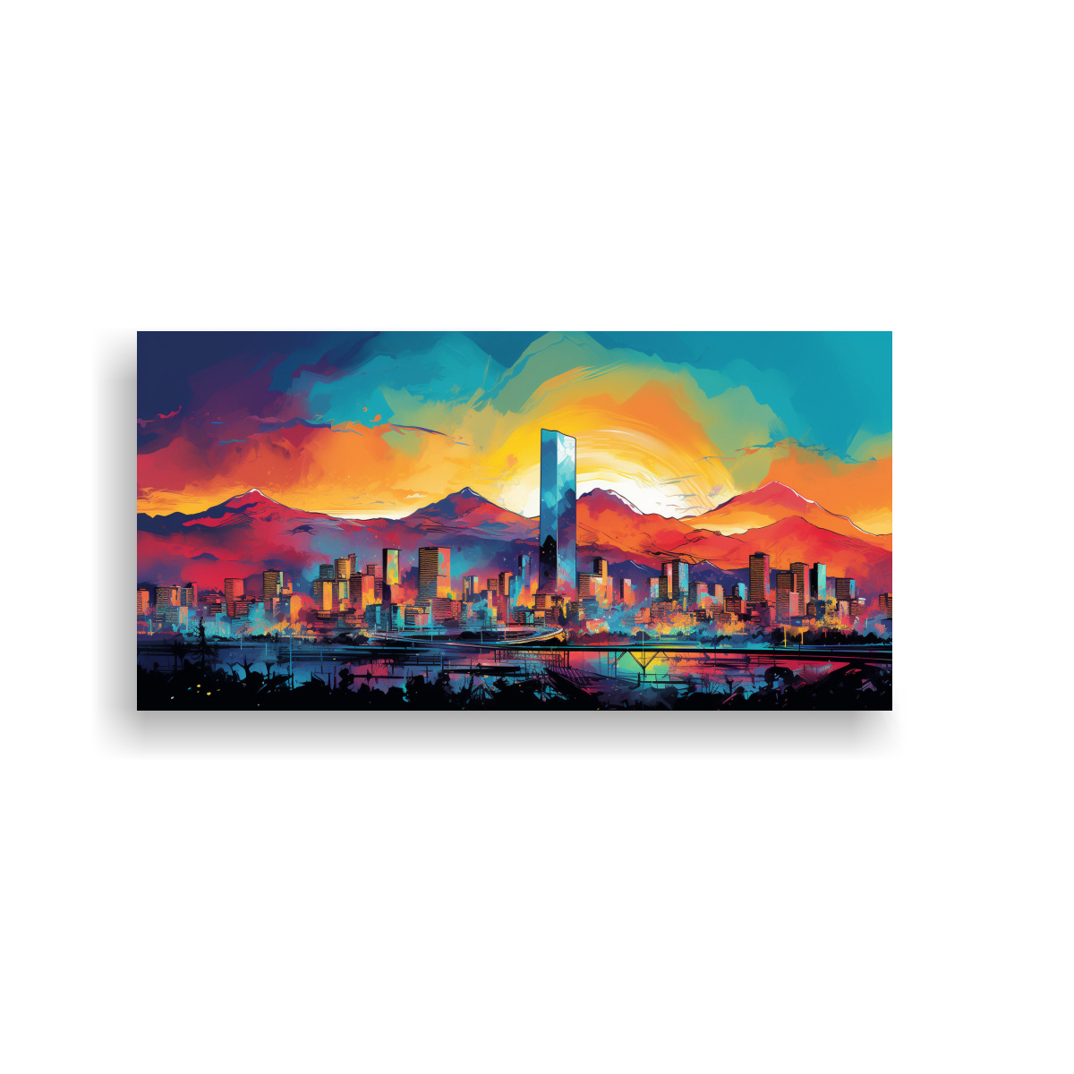 pinturas-decorativas-modernas-en-santiago-en-colores-arco-ris-y-turquesa-