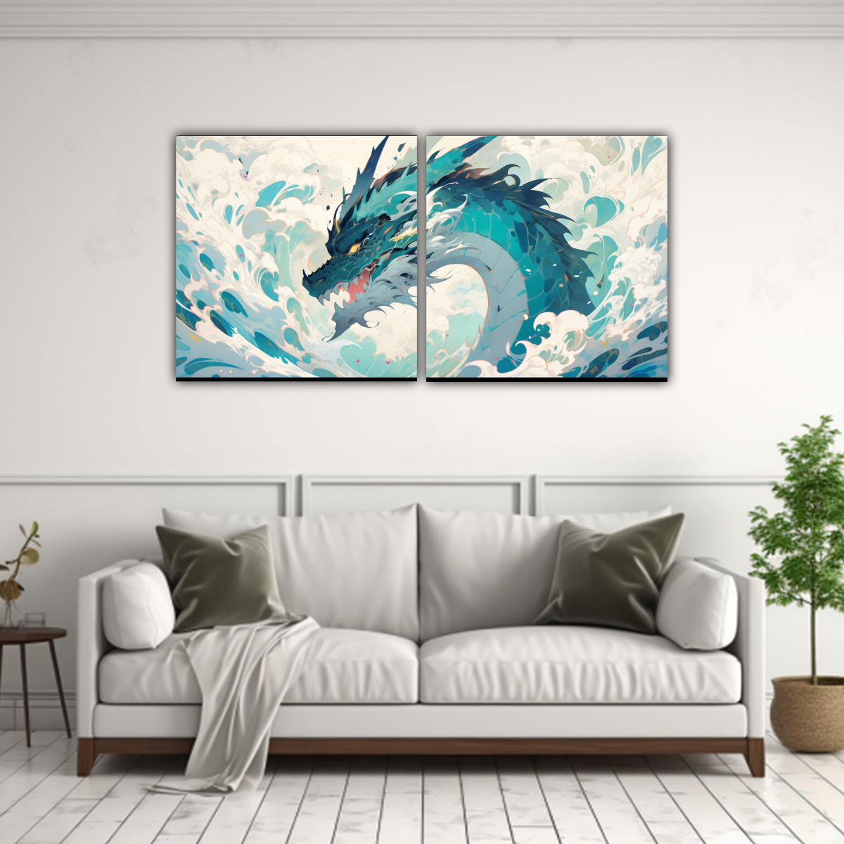 pinturas-en-bastidor-abstractas-dragon-pastel-turquesa-neonoir-1