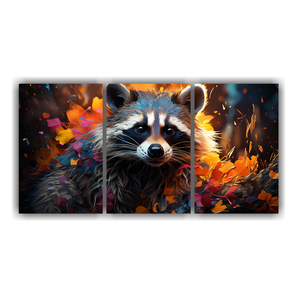 adorno-tela-acuarela-raccoon-estilo-pintura-al-estilo-leo-colorida