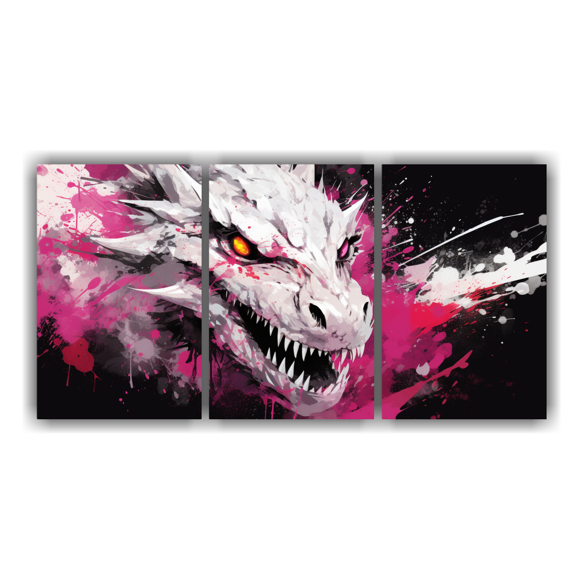 arte-de-pared-moderno-cl-sico-drag-n-en-blanco-y-rosa-atm-sfera-neonoir