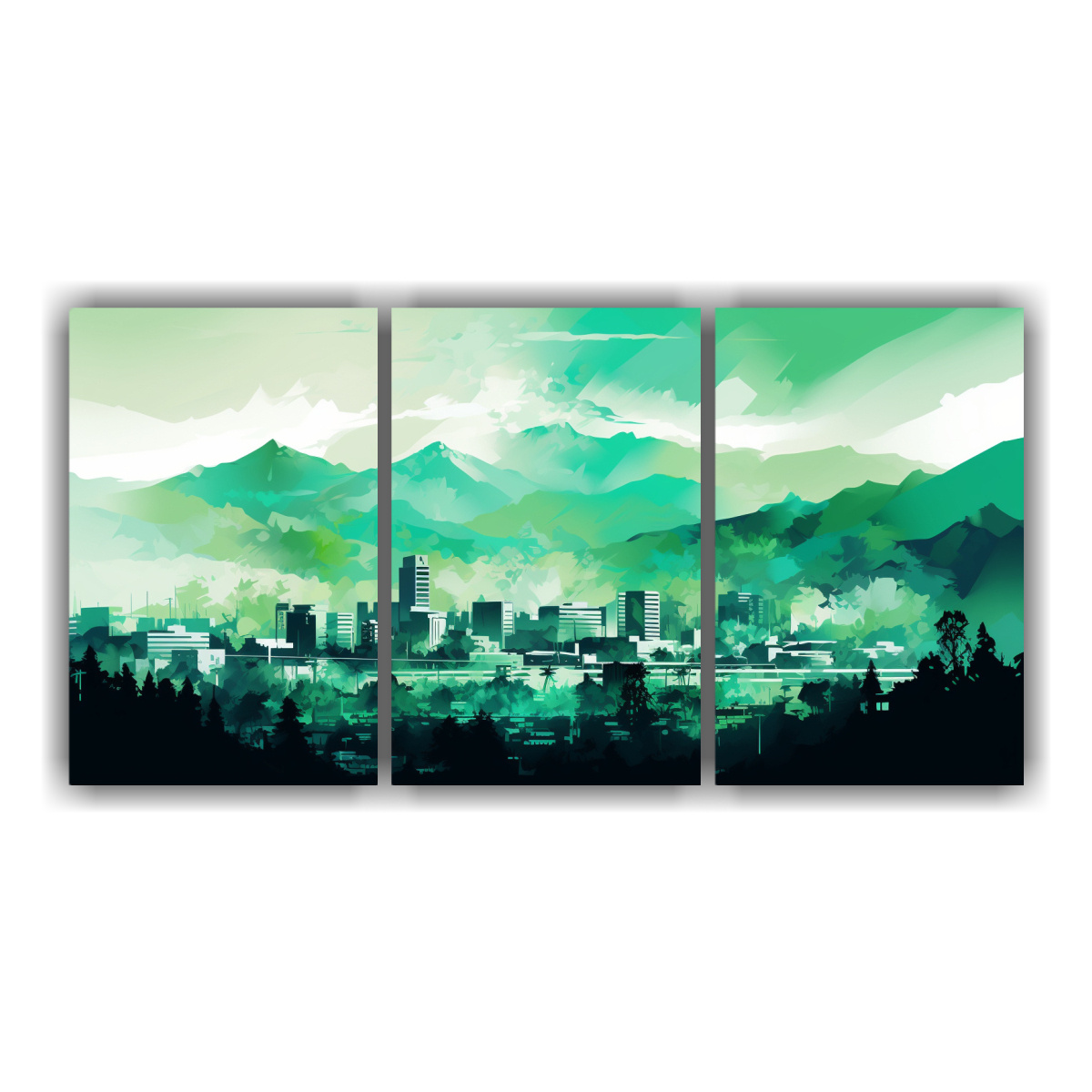 arte-inspirador-motivo-santiago-en-verde-y-turquesa
